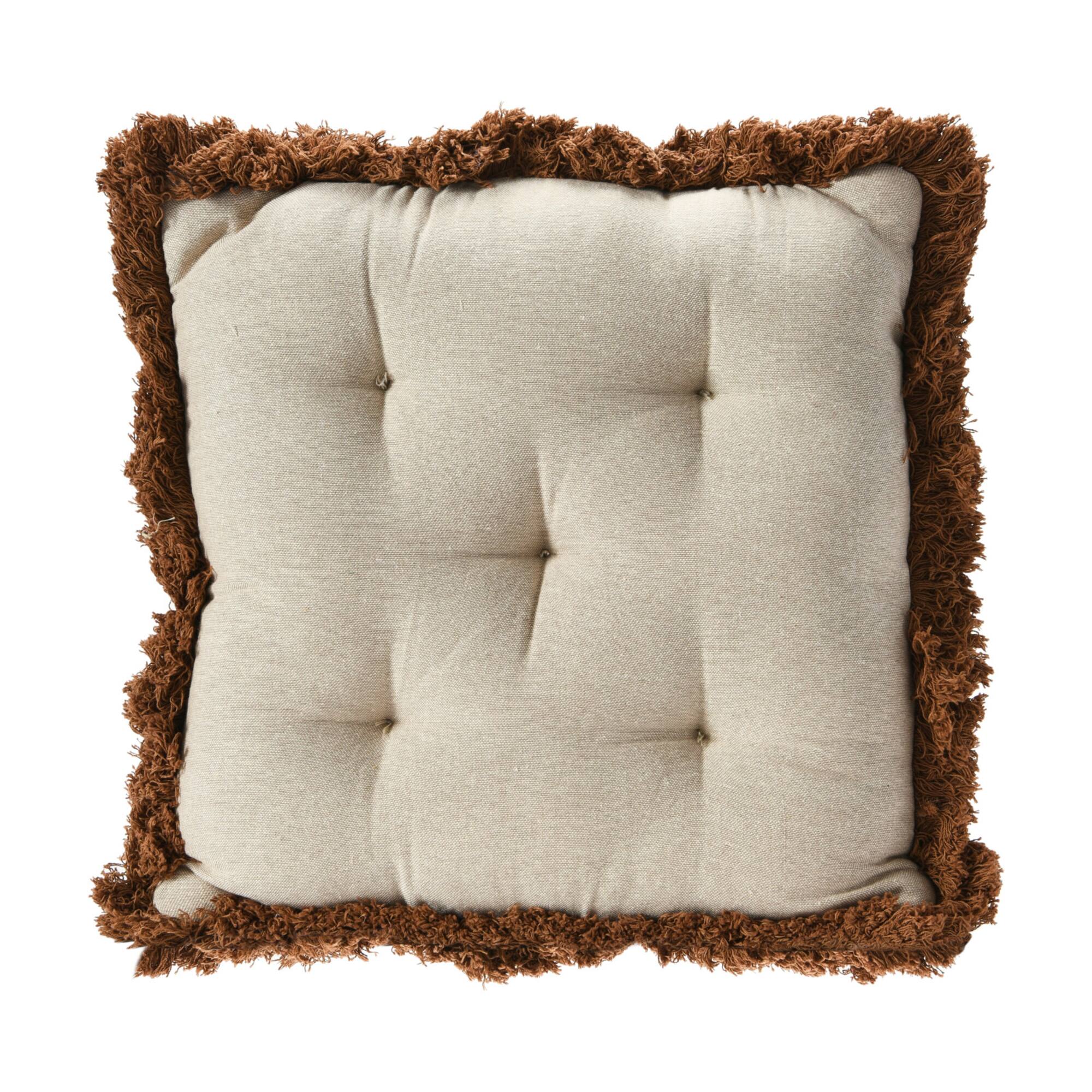 Hello Honey® Neutral Houndstooth Throw Pillow with Fringe